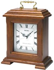 Seiko Oak Wooden Radio Controlled Quartz Battery Mantle Mantel Clock QXR130B
