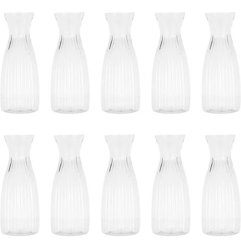 18pc plastic stripped vases - 18pc,