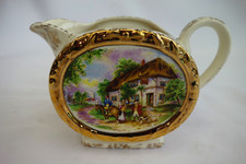 Vintage Sadler Cottage Scene Pottery Milk Jug – 10cm High