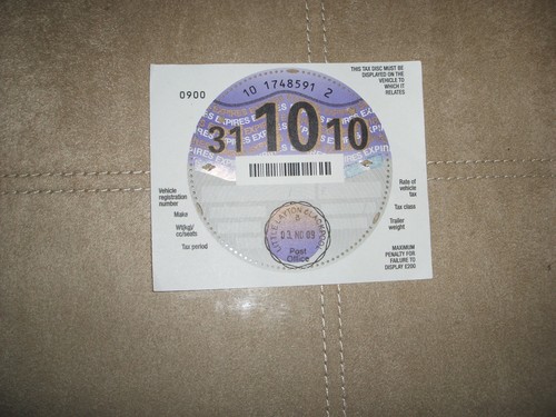 Tax disc with - disc,