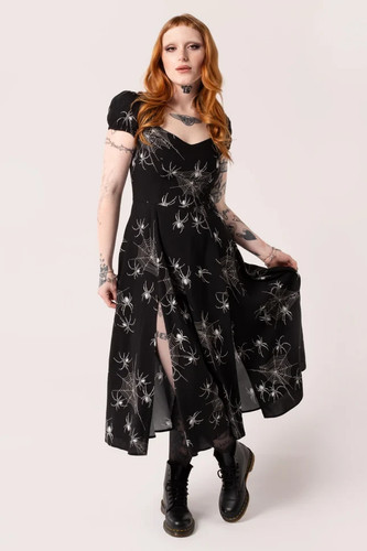 Hell bunny grungy spider dress - hell,