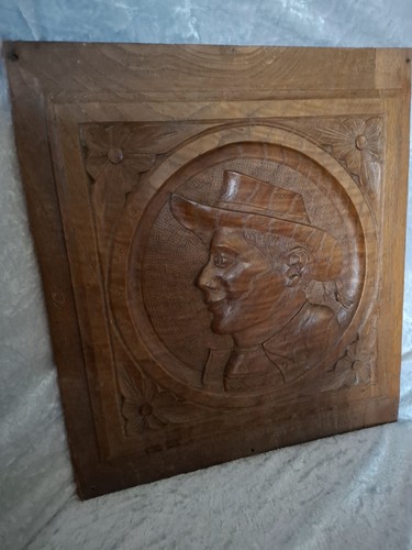 Wood carved french oak panel - oak,