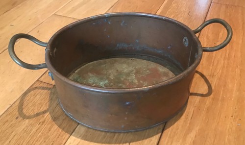 Vintage oval copper planter - vintage,