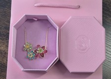 Swarovski Signed Idyllia Flower Pendant Necklace Multicoloured + Gift Bag