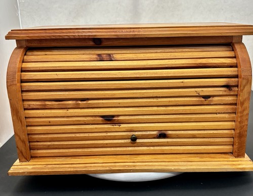Vintage wooden roll top bread - wooden,