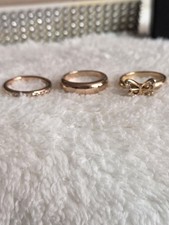 3 Rose Gold Costume Rings Size