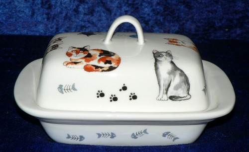 Cats butter dish - , traditional