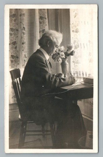 Old man writing - old, desk