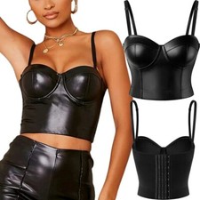 UK Women Leather Corset Top