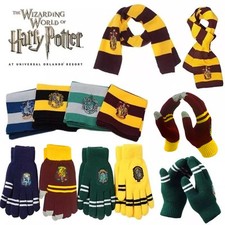 Harry Potter Beanie Hat Scarf Gryffindor Slytherin Ravenclaw Hufflepuff Cap HOT~
