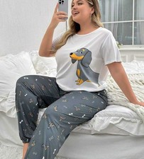 Dachshund Sausage Dog Women's Ladies Pyjamas PJs Gift Novelty Slogan Size 20 22
