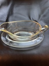Pryrex Glass Boat And Saucer