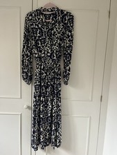Zara Ladies Women’s Shirt Dress Blue White Pattern U.K. L
