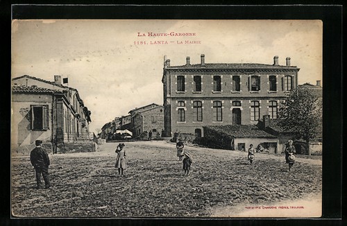 Old postcard lanta mairie - old,