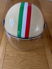 Armor Italian Flag Crash Helmet, Neck Tubes and Richa Leather Bike Gloves