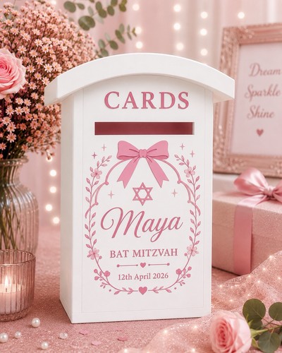 Personalised bat mitzvah card - personalised,