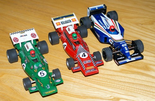 Three formula one - formula, scalextric