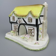 Coalport Cottage House Figure "The Coaching Inn" / Pastille Burner. Porcelain.