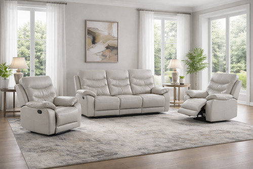 Grey italian leather seater - italian, 3