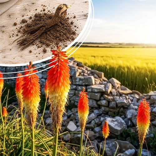 Red hot poker root - red,