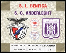 Ticket 1983 SL Benfica vs. RSC Anderlecht Uefa Cup Final 38143