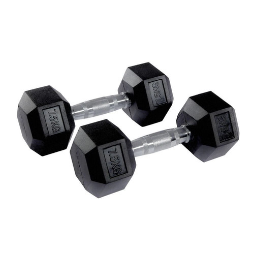 Hex rubber dumbbell - 7.5/10,