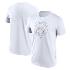 Olympics Collection Men's T-Shirt (Size M) White Rowing Pictogram Top - New