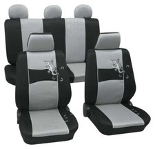 Silver & Black Stylish Car  Seat Cover set for Ford Escort 1995-2001 - Washable
