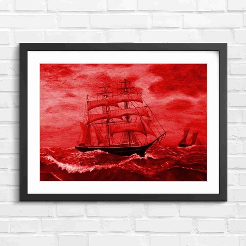 Vintage sailing ship ocean - vintage, art