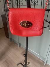 Mulberry Mini Lily Crossbody Handbag In Red Leather Gold Hardware + Dust Bag