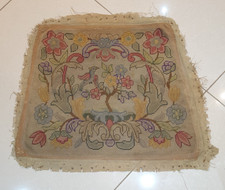 ANTIQUE COMPLETED TAPESTRY REMOVED FROM CHAIR SEAT APPROX.  43 x 39cm