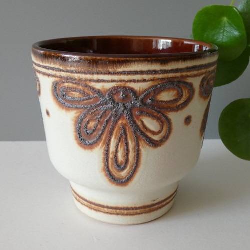 Vintage lava glaze planter - lava,