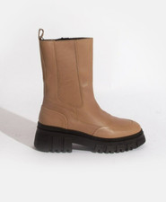 New Women's Slfnora Boots Selected Femme in Light Brown UK 5 RRP £130