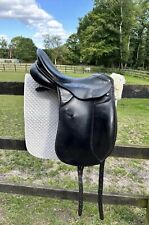Black Kieffer Leipzig Dressage Saddle 17.5" Narrow Fitting Used On TB