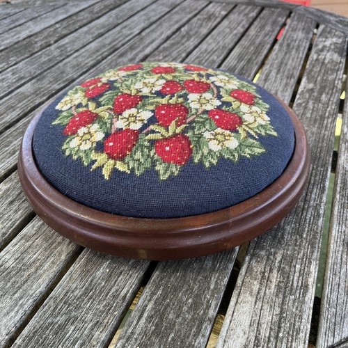 Vintage wooden footstool - vintage,