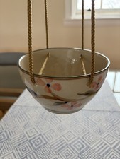 Vintage Highland Pottery Stoneware Hanging Planter Celadon? Rare?