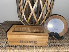 NEXT Moustache Novelty Frame & Home Rustic Storage Glass Top Box Decor Gift