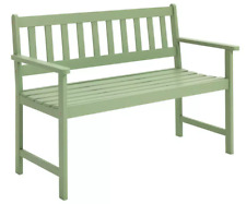 Newbury 2 Seater Wooden Garden Bench - Green | Outdoor Patio Seating Furniture