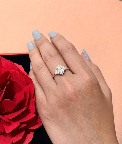 14k white gold lab - gold, grown
