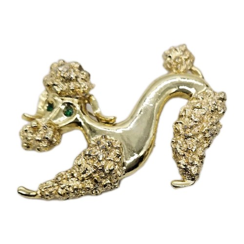 Poodle brooch gold tone - brooch, frisky