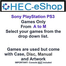 Sony PlayStation 3 PS3 Games Only - Choose Games from Drop-Down 0-9, A-M List