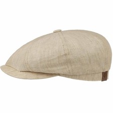 Stetson Hats Hatteras Linen Newsboy Cap - Beige