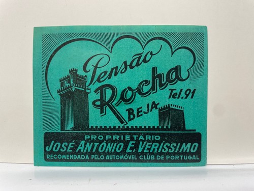 Pensão rocha luggage label - rocha,