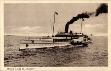 Postcard Steamer Najade, North