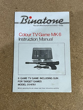 BINATONE COLOUR TV GAME MK6 INSTRUCTION MANUAL - FREE UK POSTAGE!!