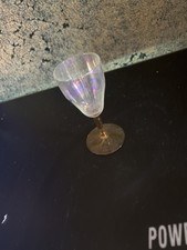 Iridescent Art Deco Stemmed Cocktail Glass