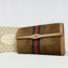 GUCCI Vintage Suede Clutch Bag