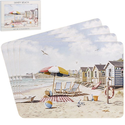 Placemats set sandy beach - placemats, 4