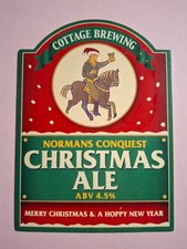 COTTAGE brewery beer pump clip CHRISTMAS ALE cask ale badge CLOSED Somerset