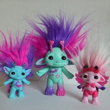 Zelf Trolls Family Bundle of 3 Collectable Figures Toys Pink Blue